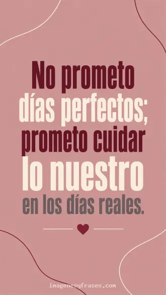 Póster rosa viejo con líneas curvas y un corazón granate que incluye una frase de amor en tipografía condensada crema y bordó.